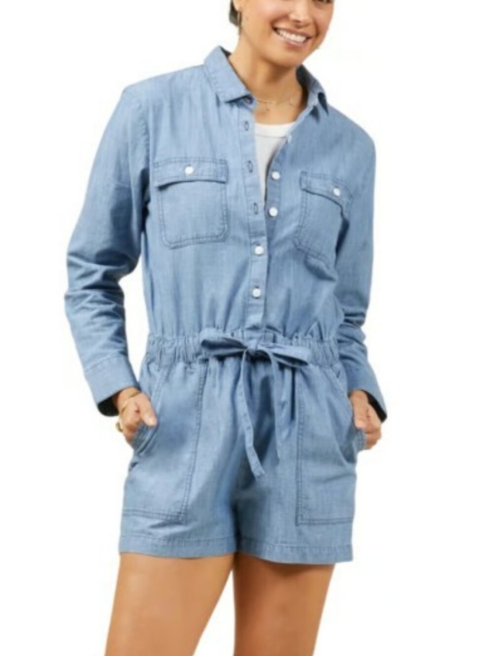 Benson Chambray Romper Medium